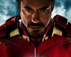 Robert Downey Jr con la armadura de Iron Man