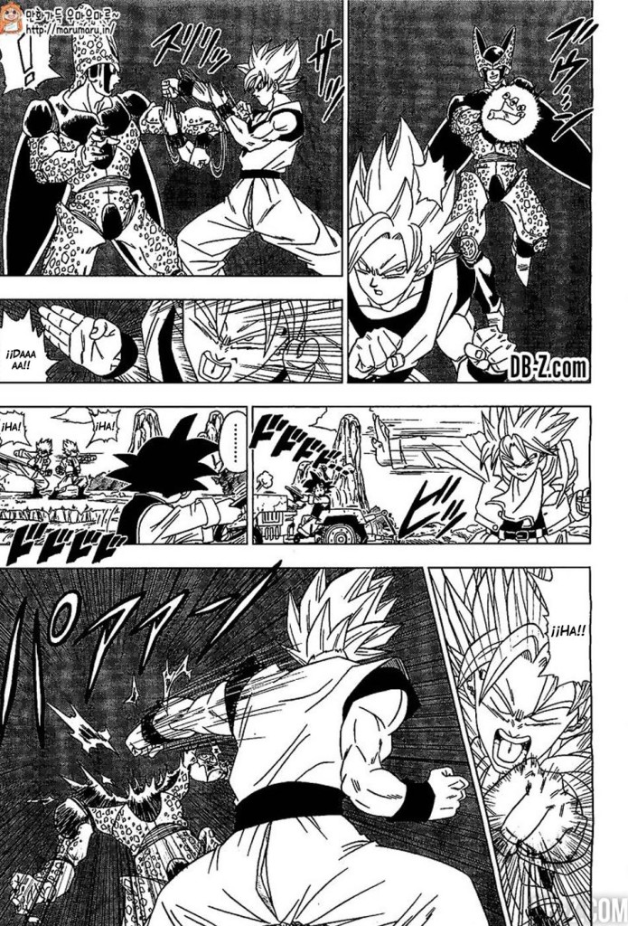 DB Super #1, manga. Goku vs Cell imaginario.