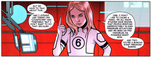 Valeria Richards. Viñeta de Secret Wars #0. Por Paul Renaud.