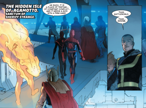 Viñeta de Secret Wars #4. Por Esad Ribic.