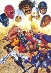 Portada de uno de los recopilatorios de la saga "The Avengers: Under Siege (98)". Por John Buscema y Joe Jusko.