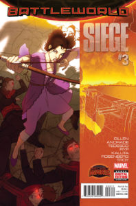 Portada de Secret Wars: Siege #3. Por W. Scott Forbes.