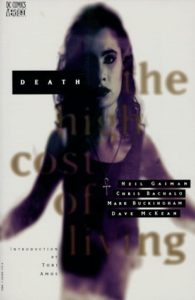 Portada del recopilatorio Death: The High Cost of Living. Por Dave McKean.