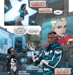 Página de Avengers Vol 6 #0 (15). Por Kenneth Rocafort.